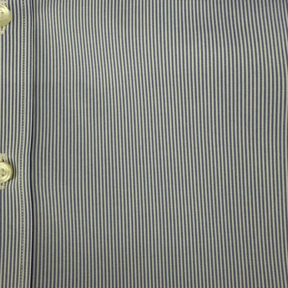 UNTUCKit Pio Cesare Shirt Mens XL Blue White Stripe Wrinkle Free Cotton Button - Picture 3 of 10